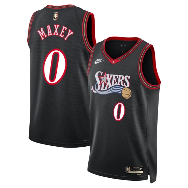 Nike Philadelphia 76ers Tyrese Maxey Trikot Classic Edition 25/26 Swingman Schwarz Für Herren