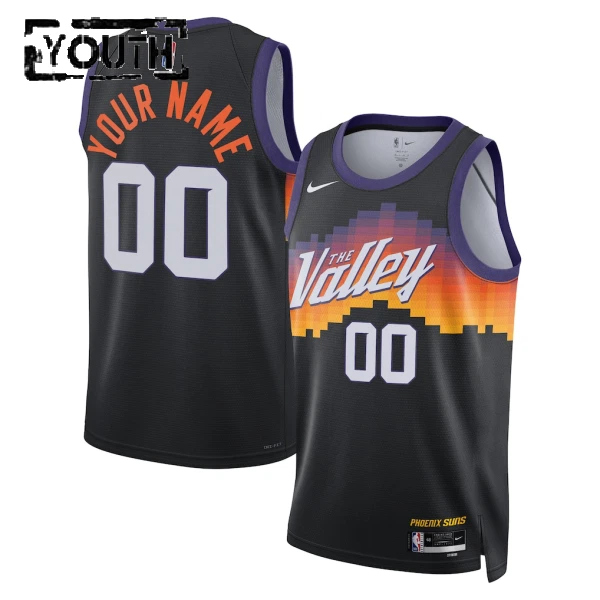 Nike Phoenix Suns Trikot Personalisiert City Edition 25/26 Swingman Schwarz Für Kinder