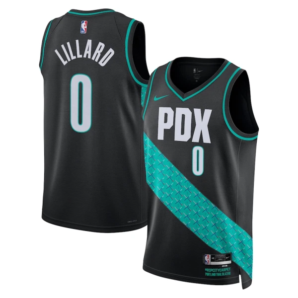 Nike Portland Trail Blazers Damian Lillard Trikot City Edition 25/26 Swingman Schwarz Für Herren