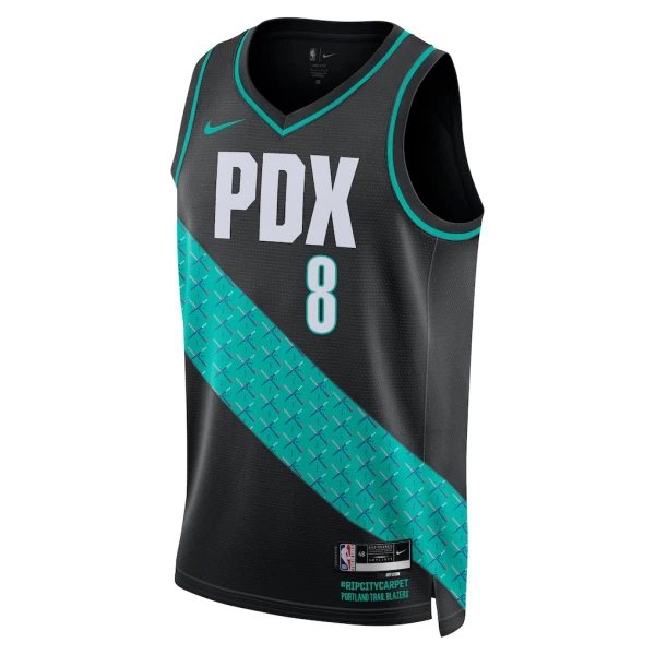 Nike Portland Trail Blazers Deni Avdija Trikot City Edition 25/26 Swingman Schwarz Für Herren