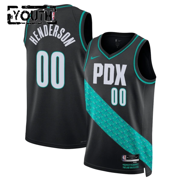 Nike Portland Trail Blazers Scoot Henderson Trikot City Edition 25/26 Swingman Schwarz Für Kinder Nike Portland Trail Blazers Scoot Henderson Trikot City Edition 25/26 Swingman Schwarz Für Kinder