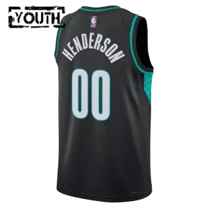 Nike Portland Trail Blazers Scoot Henderson Trikot City Edition 25/26 Swingman Schwarz Für Kinder