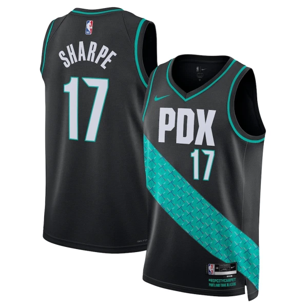 Nike Portland Trail Blazers Shaedon Sharpe Trikot City Edition 25/26 Swingman Schwarz Für Herren Nike Portland Trail Blazers Shaedon Sharpe Trikot City Edition 25/26 Swingman Schwarz Für Herren