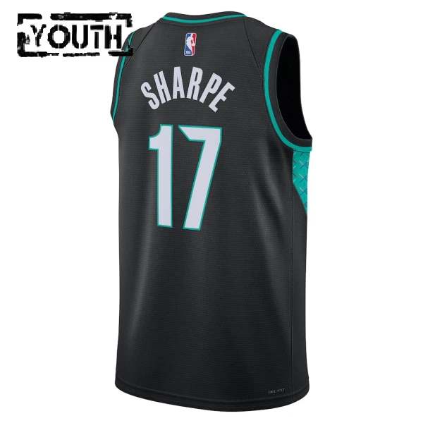 Nike Portland Trail Blazers Shaedon Sharpe Trikot City Edition 25/26 Swingman Schwarz Für Kinder