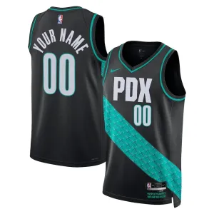 Nike Portland Trail Blazers Trikot Personalisiert City Edition 25/26 Swingman Schwarz Für Herren