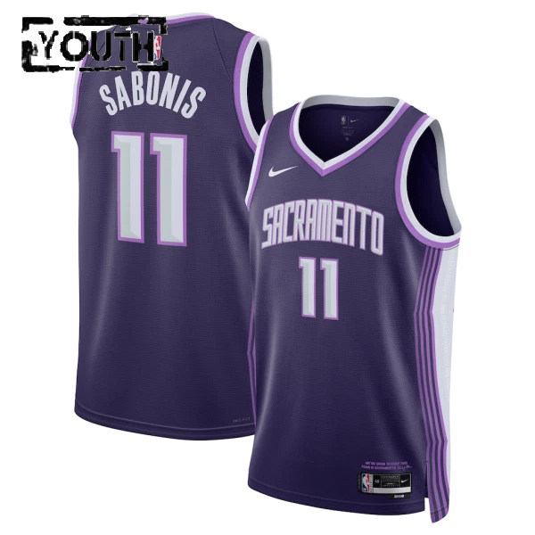 Nike Sacramento Kings Domantas Sabonis Trikot City Edition 25/26 Swingman Lila Für Kinder