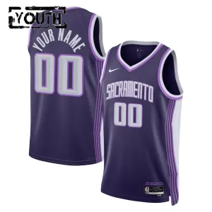 Nike Sacramento Kings Trikot Personalisiert City Edition 25/26 Swingman Lila Für Kinder