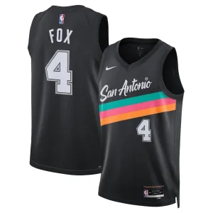 Nike San Antonio Spurs De Aaron Fox Trikot City Edition 25/26 Swingman Schwarz Für Herren