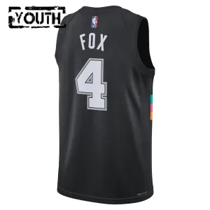 Nike San Antonio Spurs De Aaron Fox Trikot City Edition 25/26 Swingman Schwarz Für Kinder