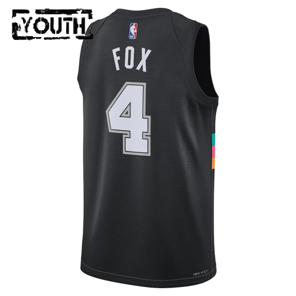 Nike San Antonio Spurs De Aaron Fox Trikot City Edition 25/26 Swingman Schwarz Für Kinder