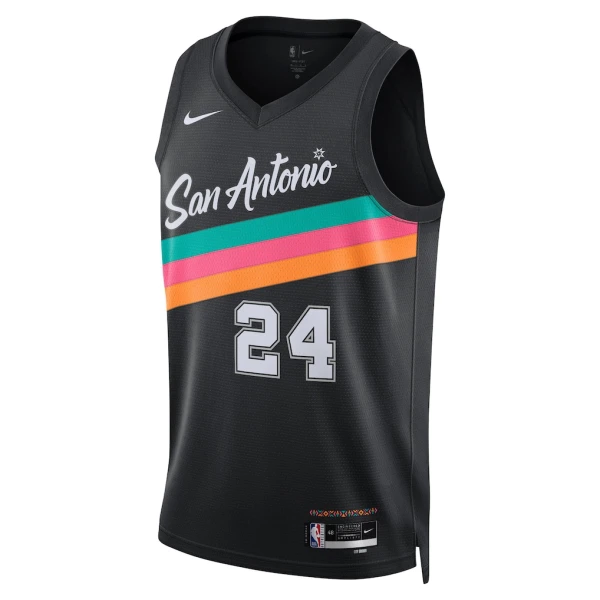 Nike San Antonio Spurs Devin Vassell Trikot City Edition 25/26 Swingman Schwarz Für Herren