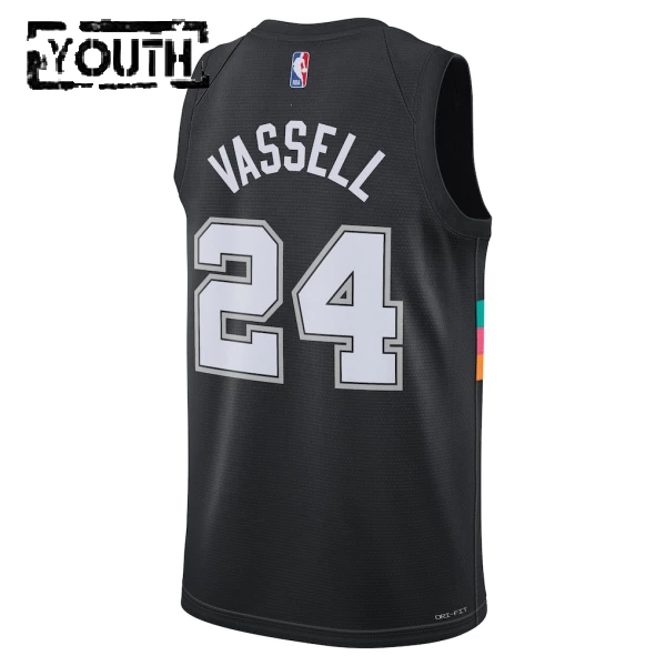 Nike San Antonio Spurs Devin Vassell Trikot City Edition 25/26 Swingman Schwarz Für Kinder