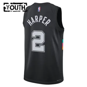 Nike San Antonio Spurs Dylan Harper Trikot City Edition 25/26 Swingman Schwarz Für Kinder