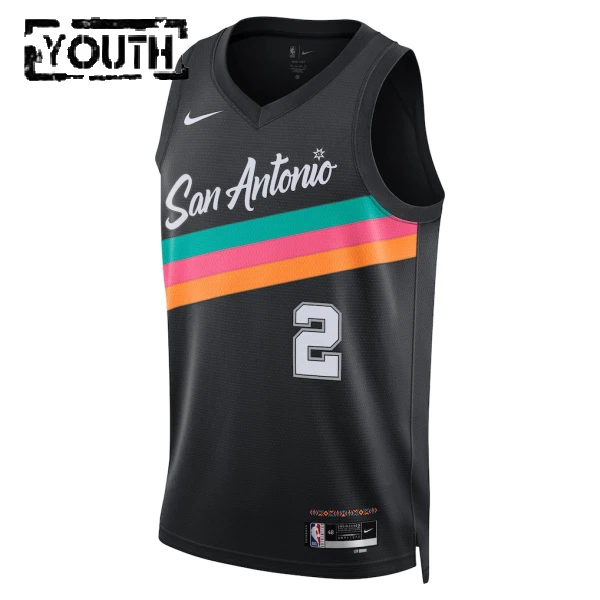 Nike San Antonio Spurs Dylan Harper Trikot City Edition 25/26 Swingman Schwarz Für Kinder