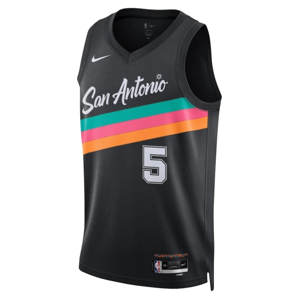 Nike San Antonio Spurs Stephon Castle Trikot City Edition 25/26 Swingman Schwarz Für Herren