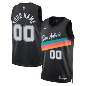 Nike San Antonio Spurs Trikot Personalisiert City Edition 25/26 Swingman Schwarz Für Herren