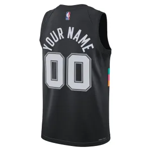 Nike San Antonio Spurs Trikot Personalisiert City Edition 25/26 Swingman Schwarz Für Herren