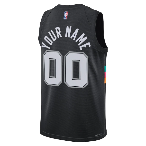 Nike San Antonio Spurs Trikot Personalisiert City Edition 25/26 Swingman Schwarz Für Herren