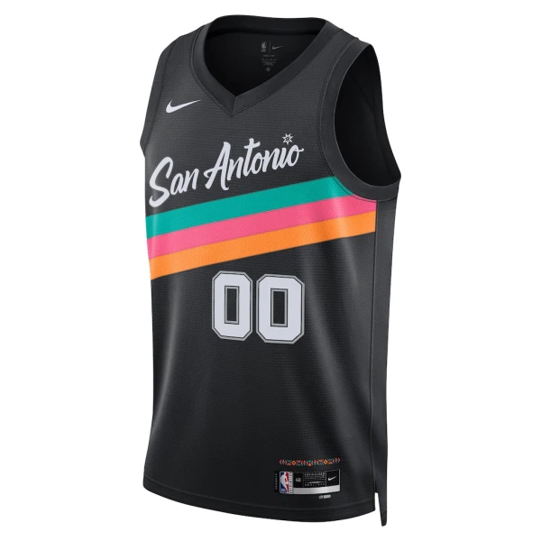 Nike San Antonio Spurs Trikot Personalisiert City Edition 25/26 Swingman Schwarz Für Herren