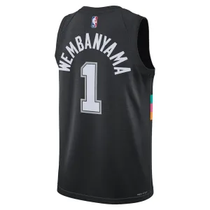 Nike San Antonio Spurs Victor Wembanyama Trikot City Edition 25/26 Swingman Schwarz Für Herren