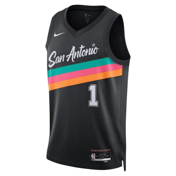 Nike San Antonio Spurs Victor Wembanyama Trikot City Edition 25/26 Swingman Schwarz Für Herren