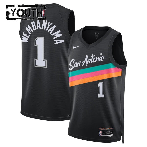 Nike San Antonio Spurs Victor Wembanyama Trikot City Edition 25/26 Swingman Schwarz Für Kinder Nike San Antonio Spurs Victor Wembanyama Trikot City Edition 25/26 Swingman Schwarz Für Kinder