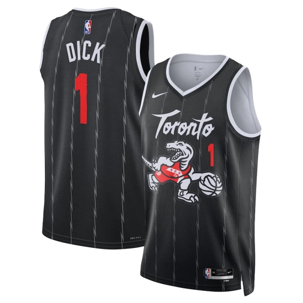 Nike Toronto Raptors Grady Dick Trikot City Edition 25/26 Swingman Schwarz Für Herren