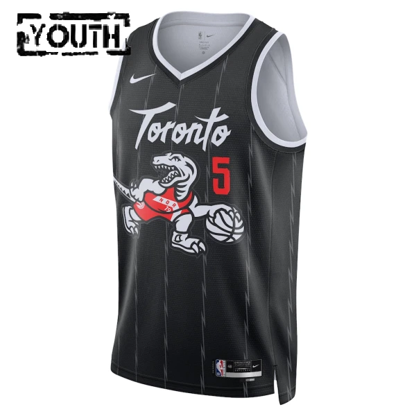 Nike Toronto Raptors Immanuel Quickley Trikot City Edition 25/26 Swingman Schwarz Für Kinder