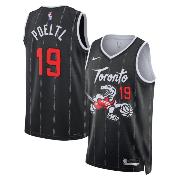Nike Toronto Raptors Jakob Poeltl Trikot City Edition 25/26 Swingman Schwarz Für Herren