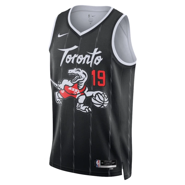 Nike Toronto Raptors Jakob Poeltl Trikot City Edition 25/26 Swingman Schwarz Für Herren