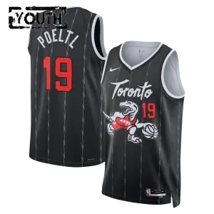 Nike Toronto Raptors Jakob Poeltl Trikot City Edition 25/26 Swingman Schwarz Für Kinder