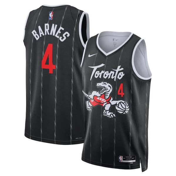 Nike Toronto Raptors Scottie Barnes Trikot City Edition 25/26 Swingman Schwarz Für Herren