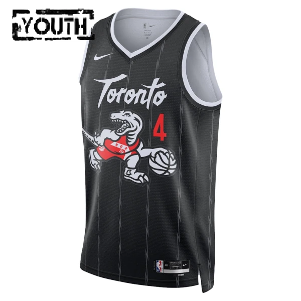 Nike Toronto Raptors Scottie Barnes Trikot City Edition 25/26 Swingman Schwarz Für Kinder