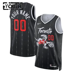 Nike Toronto Raptors Trikot Personalisiert City Edition 25/26 Swingman Schwarz Für Kinder