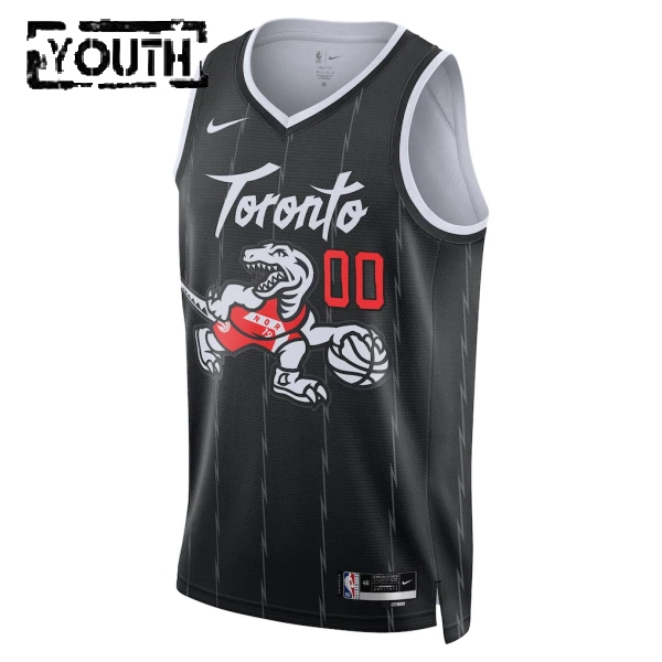 Nike Toronto Raptors Trikot Personalisiert City Edition 25/26 Swingman Schwarz Für Kinder