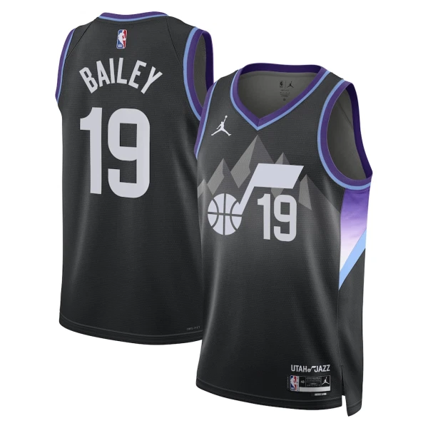 Jordan Utah Jazz Ace Bailey Trikot Statement Edition 25/26 Swingman Schwarz Für Herren