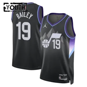Jordan Utah Jazz Ace Bailey Trikot Statement Edition 25/26 Swingman Schwarz Für Kinder