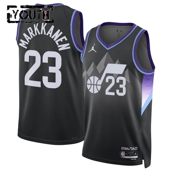 Jordan Utah Jazz Lauri Markkanen Trikot Statement Edition 25/26 Swingman Schwarz Für Kinder