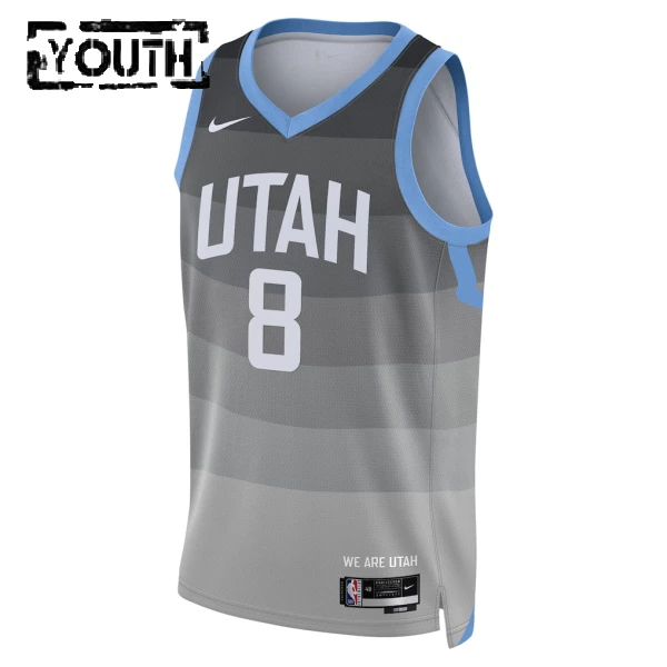 Nike Utah Jazz Isaiah Collier Trikot City Edition 25/26 Swingman Grau Für Kinder