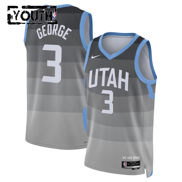 Nike Utah Jazz Keyonte George Trikot City Edition 25/26 Swingman Grau Für Kinder