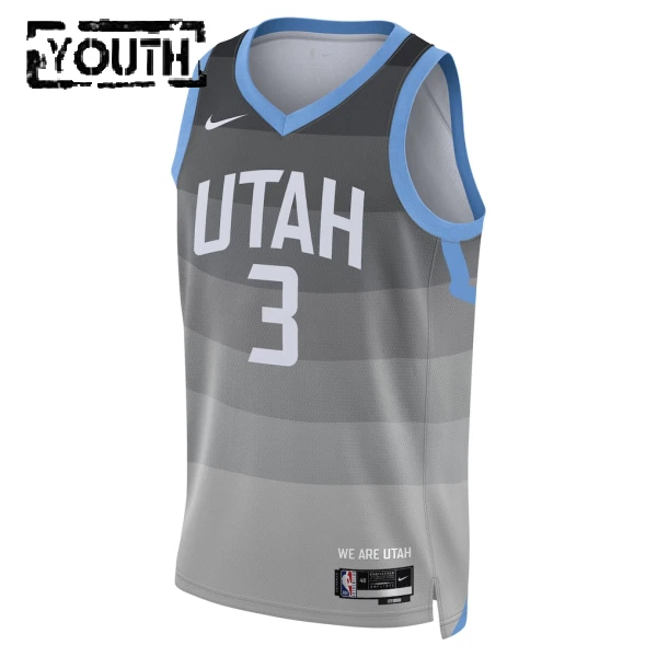 Nike Utah Jazz Keyonte George Trikot City Edition 25/26 Swingman Grau Für Kinder