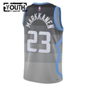 Nike Utah Jazz Lauri Markkanen Trikot City Edition 25/26 Swingman Grau Für Kinder