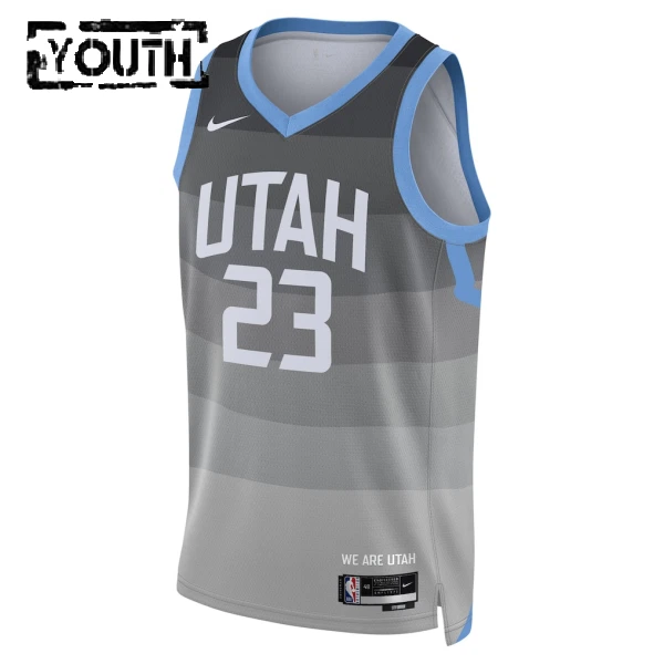 Nike Utah Jazz Lauri Markkanen Trikot City Edition 25/26 Swingman Grau Für Kinder