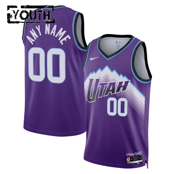 Nike Utah Jazz Trikot Personalisiert Icon Edition 25/26 Swingman Lila Für Kinder