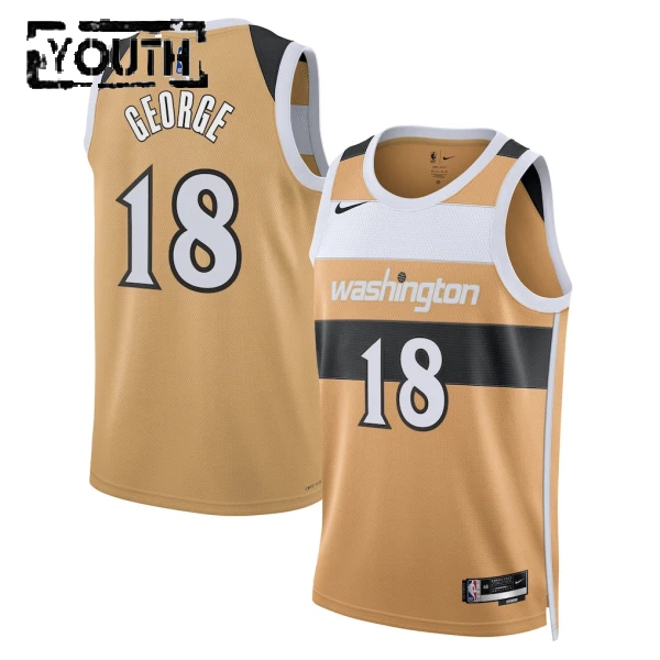 Nike Washington Wizards Kyshawn George Trikot City Edition 25/26 Swingman Gold Für Kinder