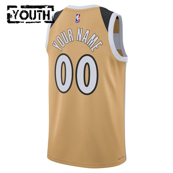 Nike Washington Wizards Trikot Personalisiert City Edition 25/26 Swingman Gold Für Kinder
