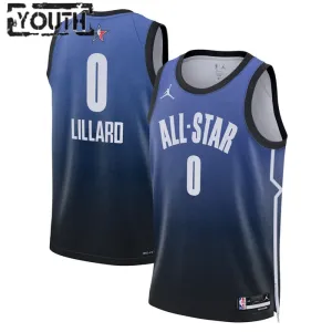 Nike Damian Lillard 0 Trikot All Star 2023 Swingman Blau Für Kinder