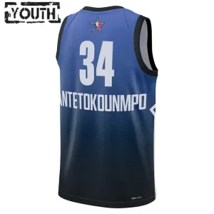Nike Giannis Antetokounmpo 34 Trikot All Star 2023 Swingman Blau Für Kinder