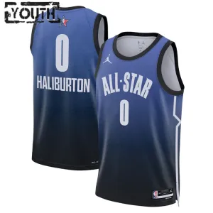 Nike Tyrese Haliburton 0 Trikot All Star 2023 Swingman Blau Für Kinder