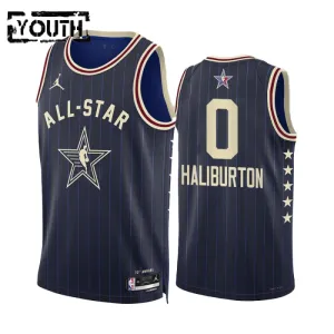 Tyrese Haliburton Trikot All Star 2024 Swingman Navy Für Kinder